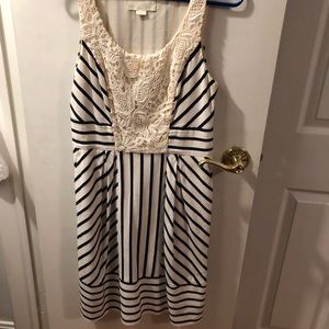 Anthropologie Blue and white stripe dress
